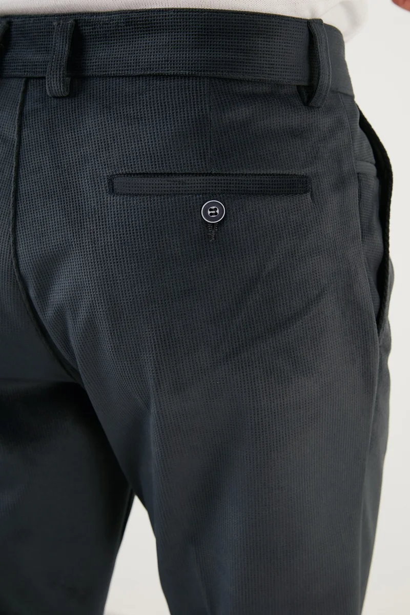 بوراتي Normal Waist Regular Fit Straight Leg Velvet Trousers Men's Velvet Trousers 645MERLIN