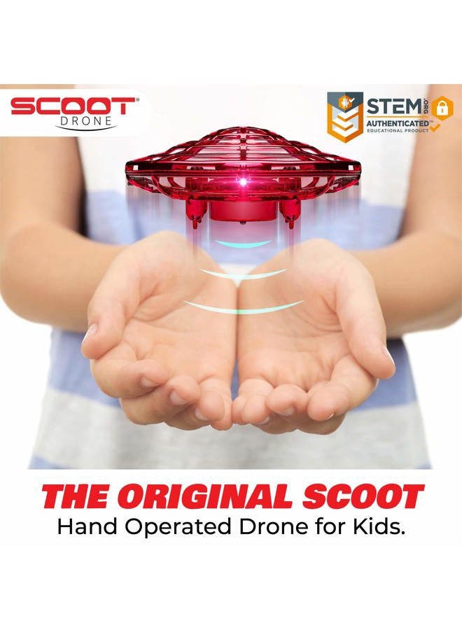 Force1 Hand Operated Drones for Kids or Adults - Scoot Hands Free Mini Drone Helicopter, Easy Indoor Small Orb Flying Ball Drone Toys for Boys or Girls (Red) - Image 2