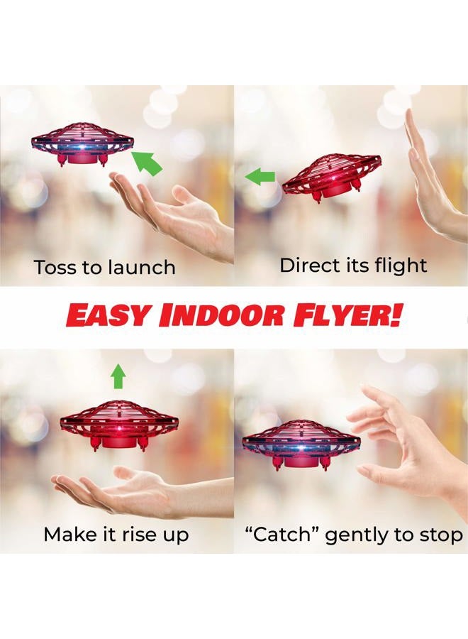 Force1 Hand Operated Drones for Kids or Adults - Scoot Hands Free Mini Drone Helicopter, Easy Indoor Small Orb Flying Ball Drone Toys for Boys or Girls (Red) - Image 5