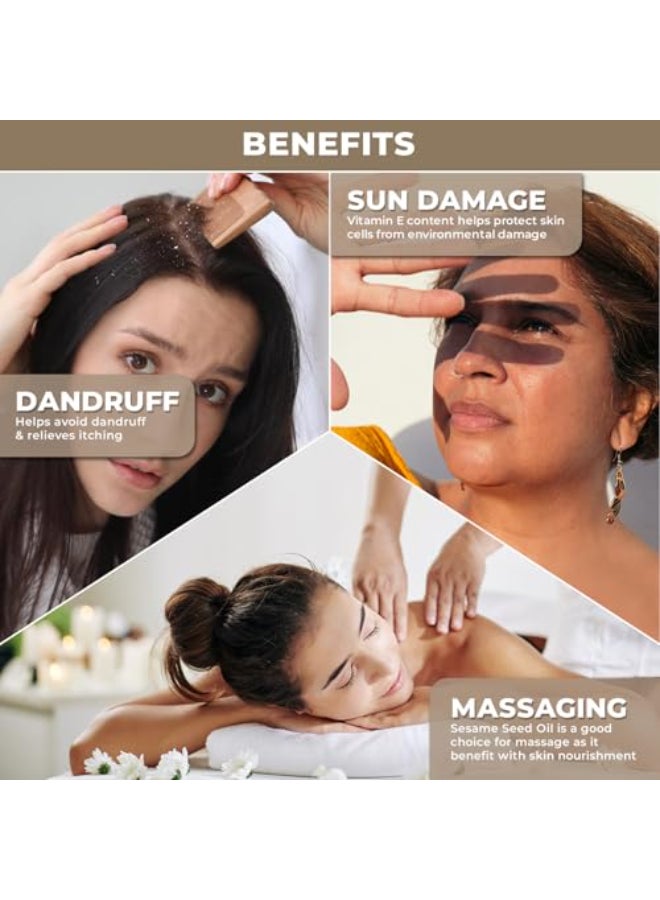 the_organic_forest_vegan_pure_natural Premium Organic Sesame Oil Cold Pressed for Skin Hair NutrientRich Sesame Seeds Natural Pure NonGMO Vegan CrueltyFree HexaneFree 1 fl oz - Image 4
