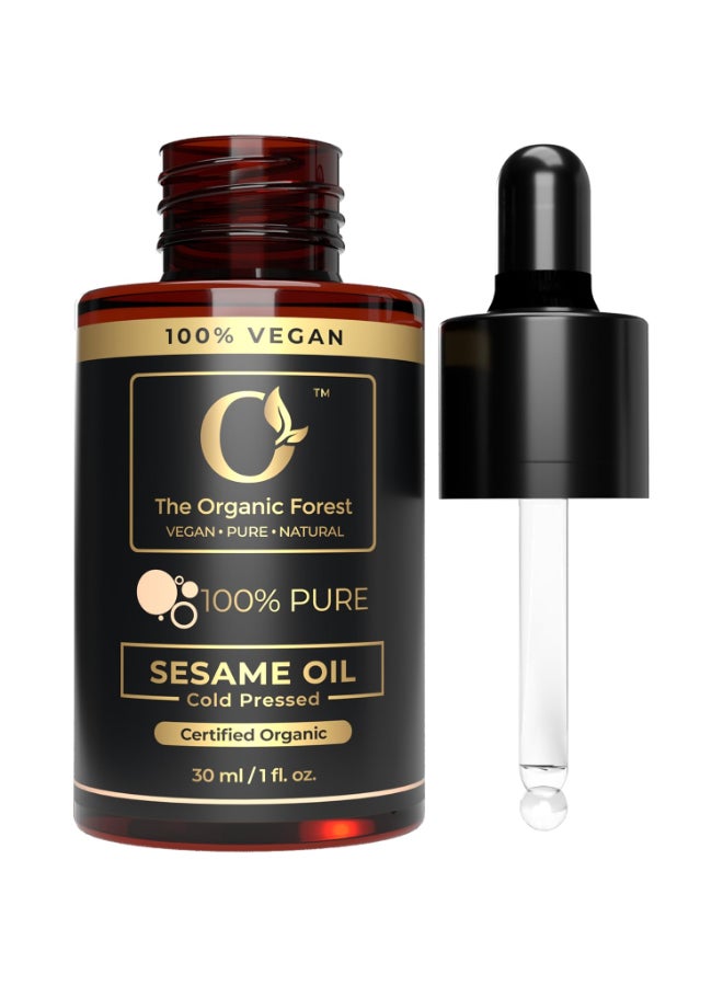 the_organic_forest_vegan_pure_natural Premium Organic Sesame Oil Cold Pressed for Skin Hair NutrientRich Sesame Seeds Natural Pure NonGMO Vegan CrueltyFree HexaneFree 1 fl oz - Image 2