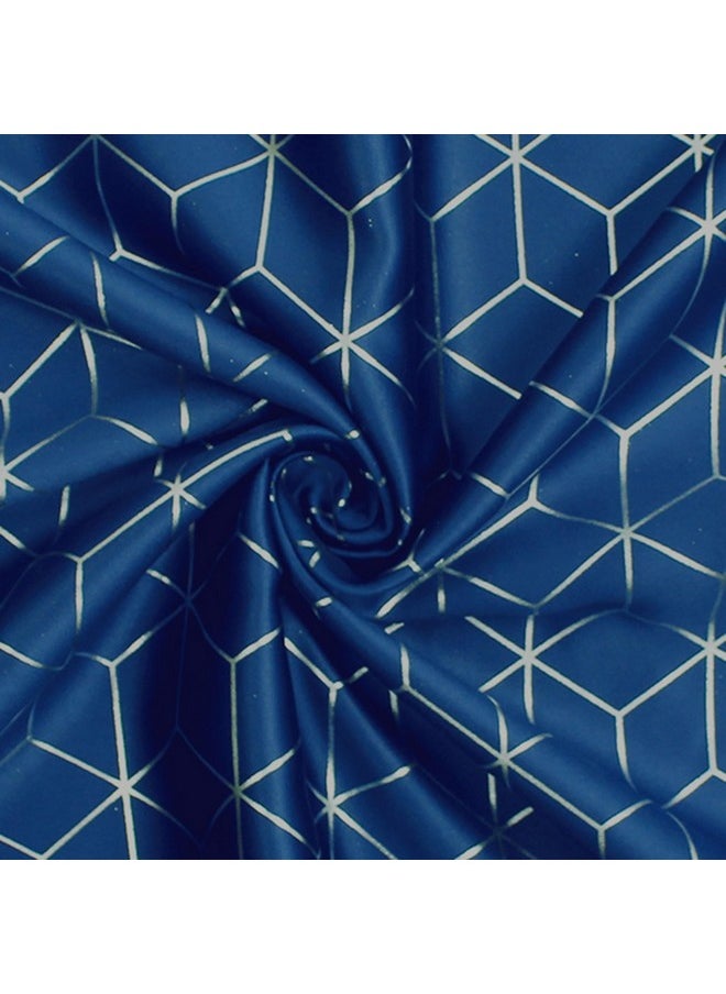 Story@Home Story@Home Blackout Windows Curtain 5 Feet Set of 2 | Hexagon Design | Thermal Insulated Curtains | Room Darkening | Curtains for Living Room | (118 x 152 cm, Blue) | Perfect for Home Decor  - Image 4