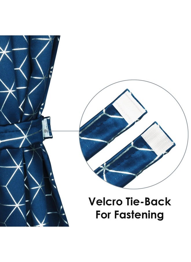 Story@Home Story@Home Blackout Windows Curtain 5 Feet Set of 2 | Hexagon Design | Thermal Insulated Curtains | Room Darkening | Curtains for Living Room | (118 x 152 cm, Blue) | Perfect for Home Decor  - Image 3