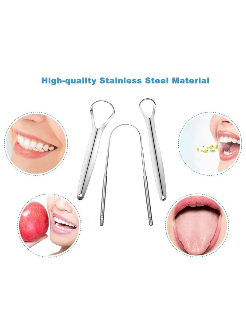 مكشطة لسان للبالغين - مجموعة 3 قطع من الفولاذ المقاوم للصدأ مع علبة سفر – لنَفَس منعش ونظافة فموية - Image 2