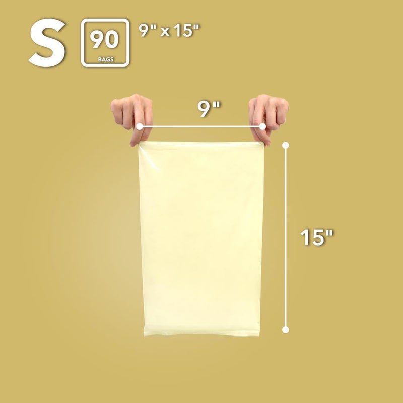 BOS أكياس القمامة القابلة للتصرف من BOS لإغلاق الروائح للأحذية المتسخة  رائحة  خالية من الرائحة  لون كريمي أصفر  عبوة من 1 - Image 3