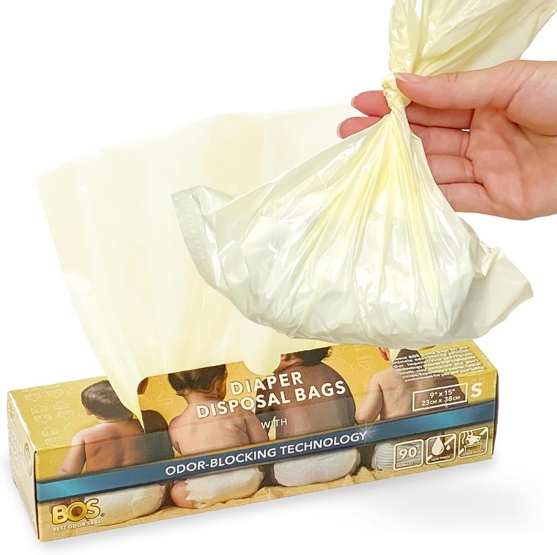 BOS أكياس القمامة القابلة للتصرف من BOS لإغلاق الروائح للأحذية المتسخة  رائحة  خالية من الرائحة  لون كريمي أصفر  عبوة من 1 - Image 1