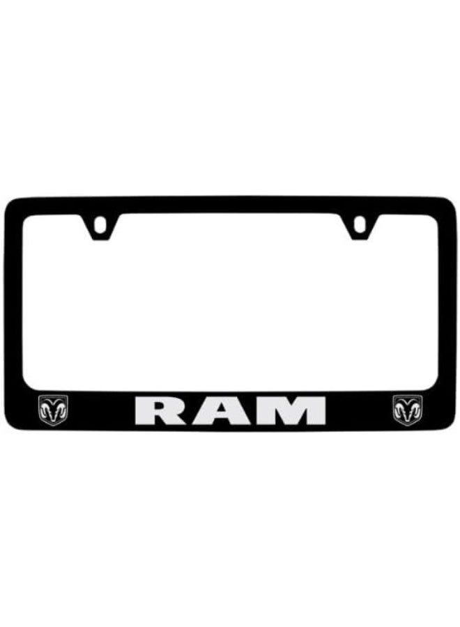 Dodge Ram Black Coated Metal License Plate Frame Holder - Image 1