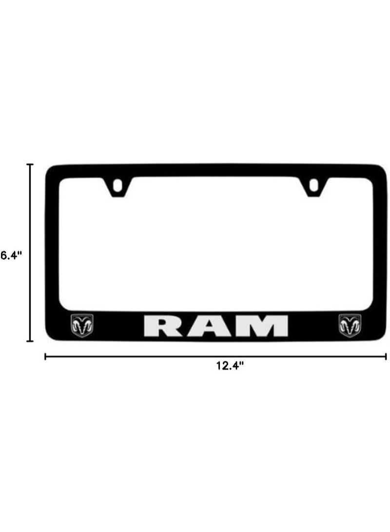 Dodge Ram Black Coated Metal License Plate Frame Holder - Image 3