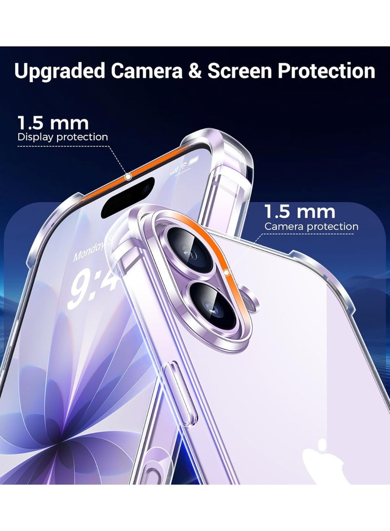 MUDISO iPhone 17 Clear Case with 2-Pack Tempered Glass and 2-Pack Camera Lens Protector For iPhone 17 Slim Soft Transparent Cover Anti-Scratch 4-in-1 Phone Case For iPhone 17 6.3-inch - Image 4