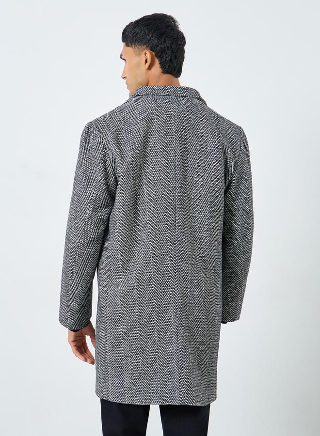 ستايلي معطف هيرينغبون منسوج بقصة واسعة - Image 4