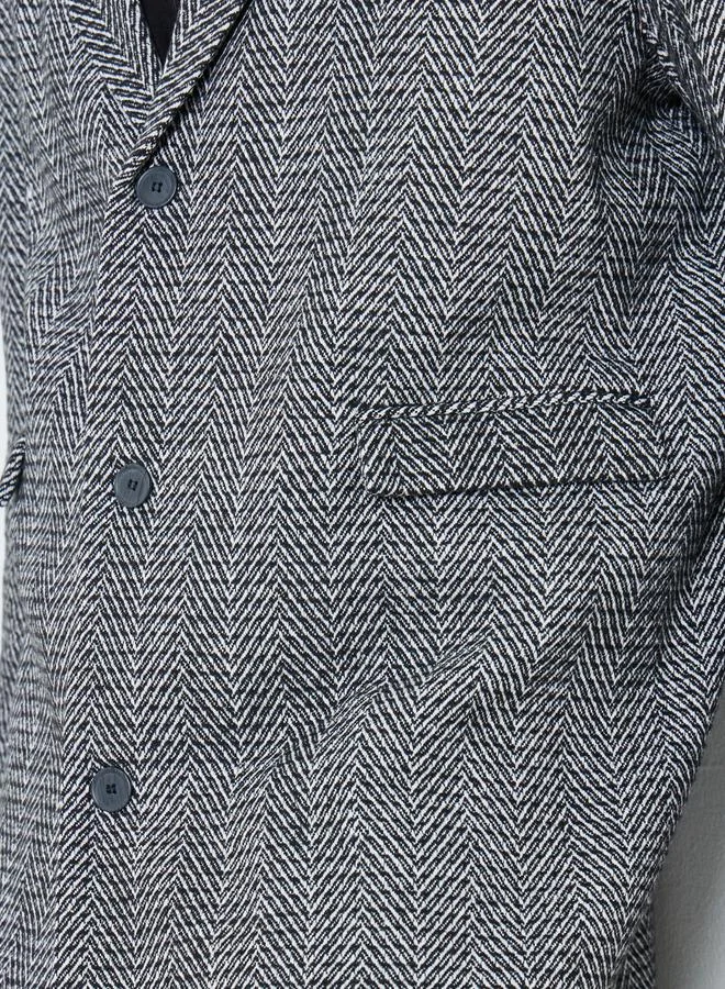 Styli Styli Men Oversized Herringbone Woven Winter Coat