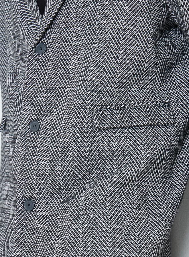 ستايلي معطف هيرينغبون منسوج بقصة واسعة - Image 3