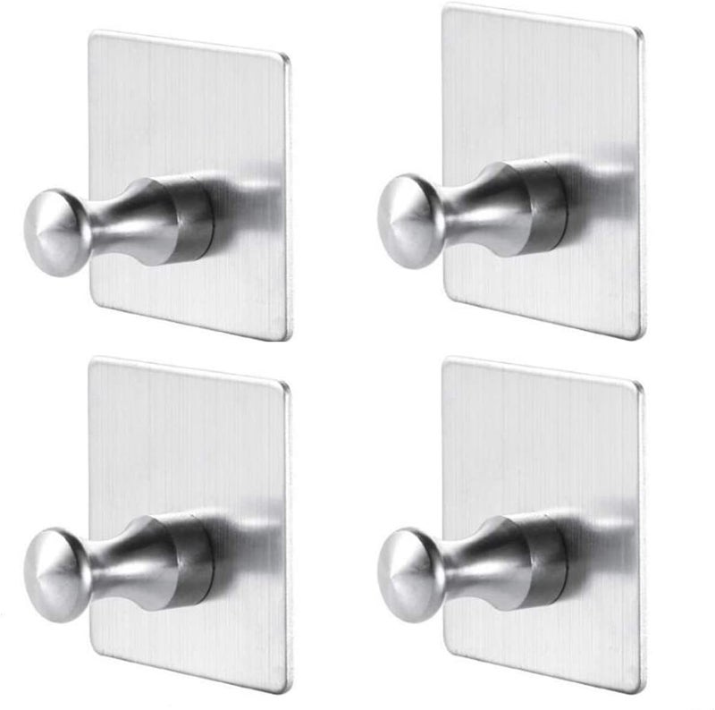TAGVE Adhesive Hooks Heavy Duty Wall Hooks Waterproof Stainless Steel Hooks for Hanging Coat HatTowel Robe Hook Rack Wall Mount Bathroom and Bedroom Black - Image 2