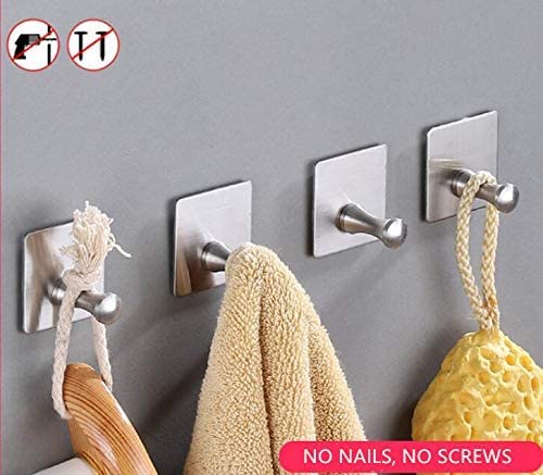 TAGVE Adhesive Hooks Heavy Duty Wall Hooks Waterproof Stainless Steel Hooks for Hanging Coat HatTowel Robe Hook Rack Wall Mount Bathroom and Bedroom Black - Image 4