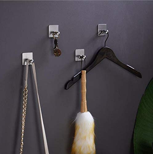 TAGVE Adhesive Hooks Heavy Duty Wall Hooks Waterproof Stainless Steel Hooks for Hanging Coat HatTowel Robe Hook Rack Wall Mount Bathroom and Bedroom Black - Image 5