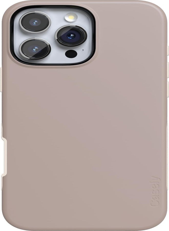 Casely جراب Casely لهاتف iPhone 16 Pro | لون بيج فاتح على بيج فاتح | تصميم جريء يوفر حماية فائقة | متوافق مع MagSafe - Image 1