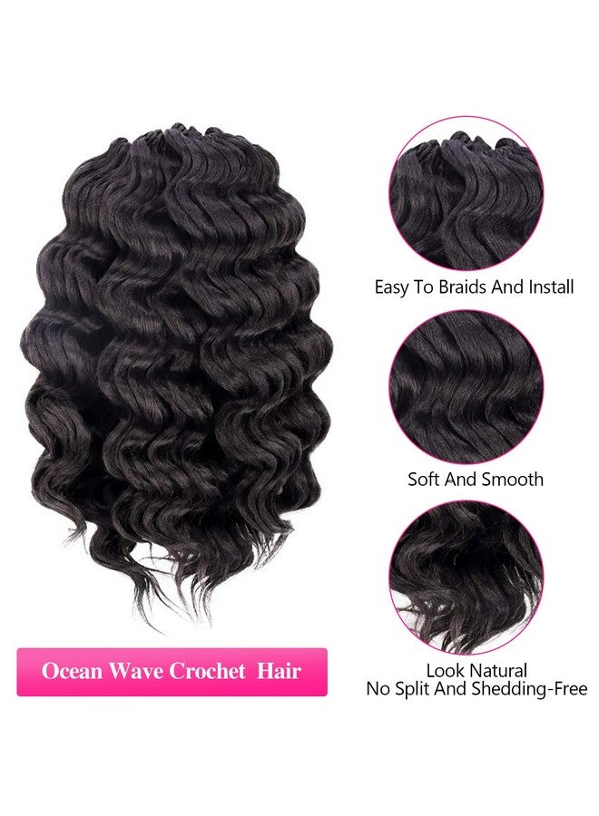 ToyoTree Ocean Wave Crochet Hair 12 Inch 8 Packs Dark Brown Crochet Braids Synthetic Braiding Hair Extensions (12 Inch 2) - Image 3