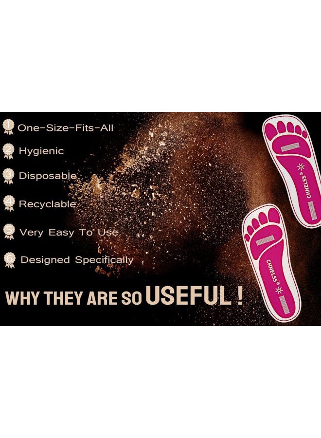 CHNELSS Pink 25Pairs(50Feets) Disposable Spray Tanning Feet Pads for Hygienic Foot Protectors,Comfortable & Hygienic Spray Tan Pads Feet-Specifically for the Spray Tanning Industry or Salon - Image 5