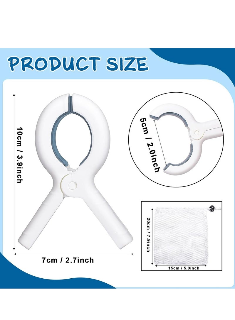 Oasisgalore 8 Pcs Beach Towel Clips - Strong Grip, Plastic, Windproof, with Drawstring Bag, for Drying Towels  - Image 2