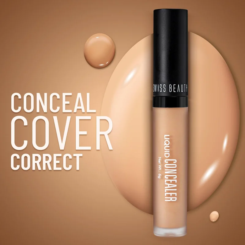 Swiss Beauty Swiss Beauty Liquid Light Weight Concealer With Full Coverage |Easily Blendable Concealer For Face Makeup With Matte Finish | Shade 05 - Medium Moyen 6g