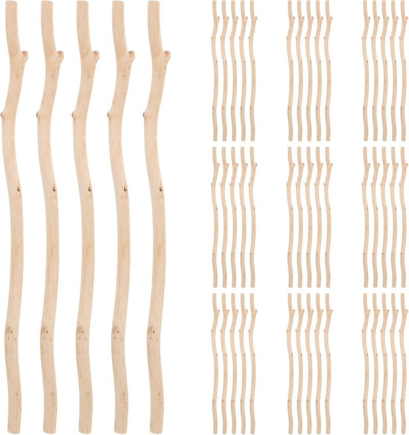 50pcs Natural Wood Log Sticks for Crafting, 20cm Rustic Wood Twigs Branch Decor Bulk DIY Craft Supplies for Hobbyists and Home Decoration - Image 1