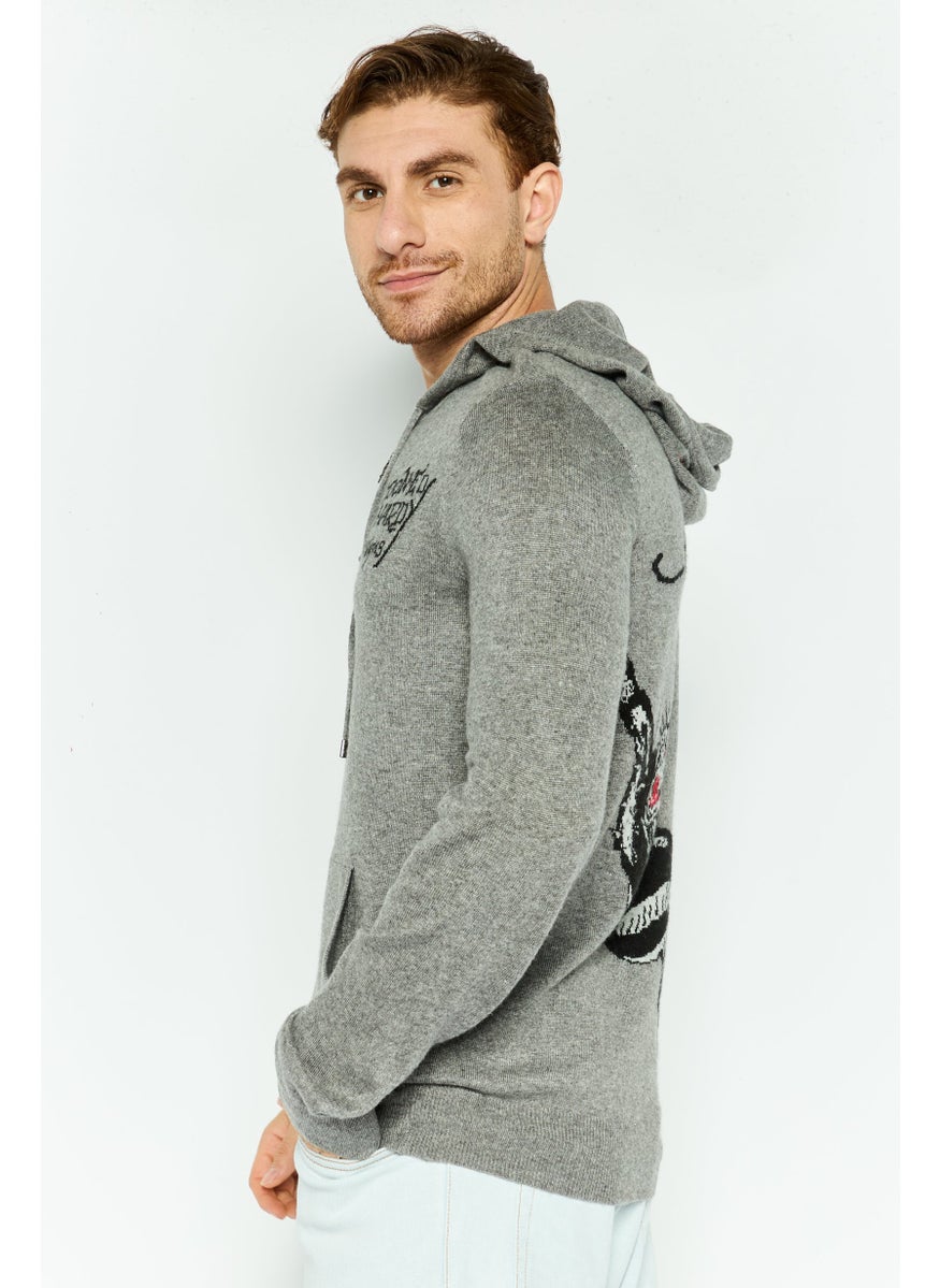 Men Knitted Full Zip Long Sleeves Hooded Sweater, Grey - pzsku/Z227649CC8169DD4731E4Z/45/_/1737642070/38de5610-cb7e-4bc7-820b-e50330dfbd86