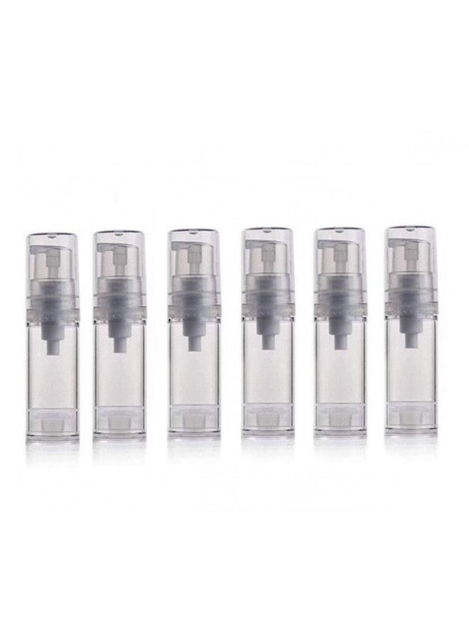 erioctry 5ML Airless Pump Bottle-Empty Refillable Airless Vacuum Pump Cream Lotion Bottle Travel Bottles Toiletries Liquid Container for Cosmetic Make-up Pack of 6 (Transparent) - Image 1