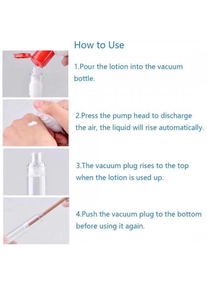 erioctry 5ML Airless Pump Bottle-Empty Refillable Airless Vacuum Pump Cream Lotion Bottle Travel Bottles Toiletries Liquid Container for Cosmetic Make-up Pack of 6 (Transparent) - Image 3
