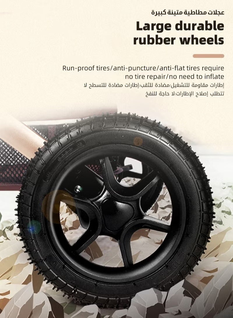 MIXDE 3-In-1 Lightweight Stroller, Multifunctional Travel Cabin, One-Hand Folding Baby Strollers for Newborn, Infant, Babies, Kids with Dinner Plate, Cooling Mat, Mosquito Net and Other Accessories - Image 3