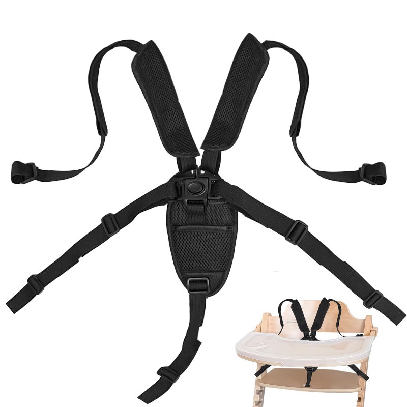 CaoXiong 5 Point Harness Seat Belt Strap Belt for High ChairSeatbelt Crotch Cushion Shoulder PadsHarness Strap Belt Kit with Shoulder Pads Guarding Pad - Image 3