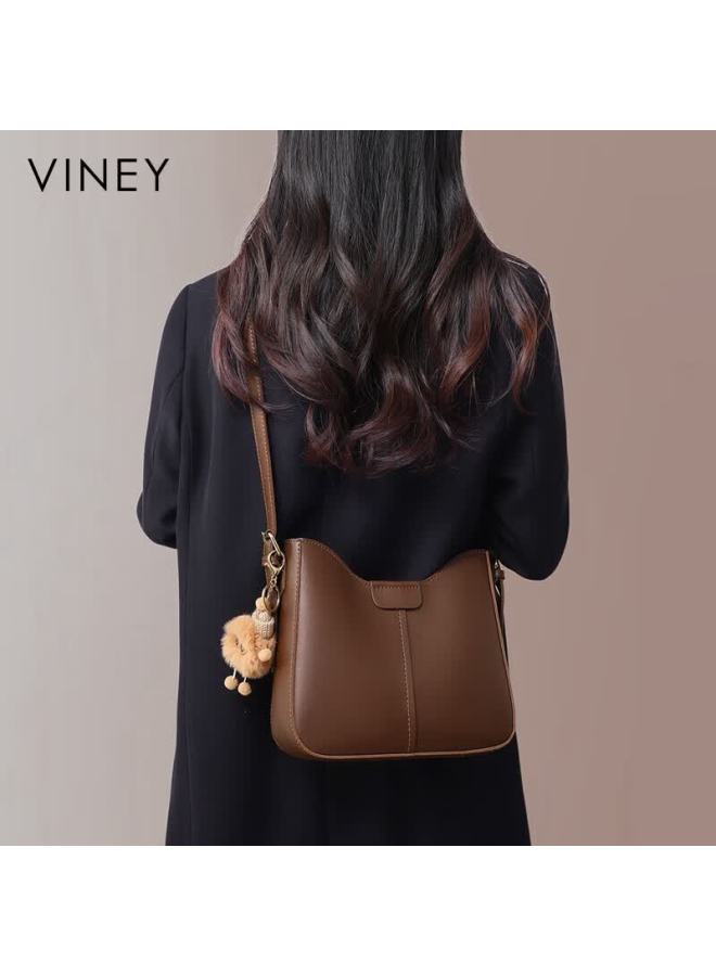 Viney Leather Bucket Bag For Women Crossbody Luxury Shoulder Bag Birthday New Year Gift For Girlfriend - Image 1