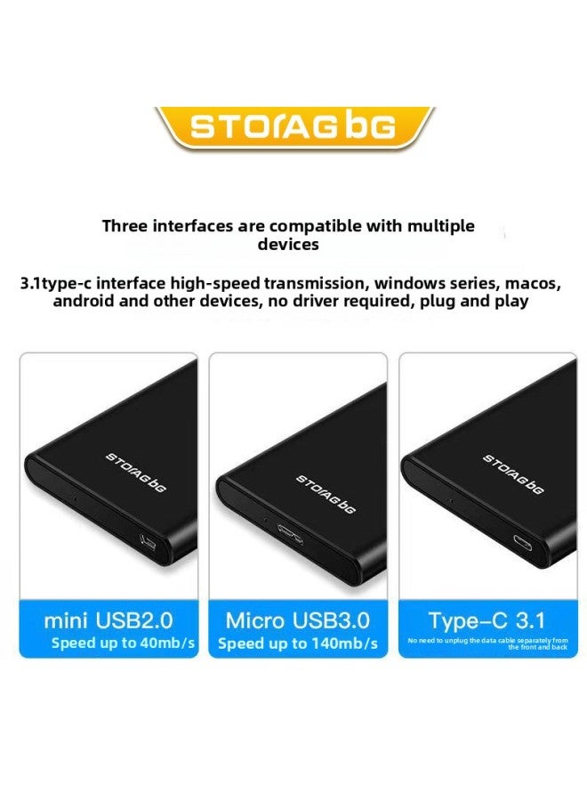Bag Mobile Hard Disk 500g High Speed 1T External 2T Mobile Phone Computer 320g Foot Capacity Genuine Outlet-Capacity:120GB-Interface:Jazz Black USB2.0 - Image 3