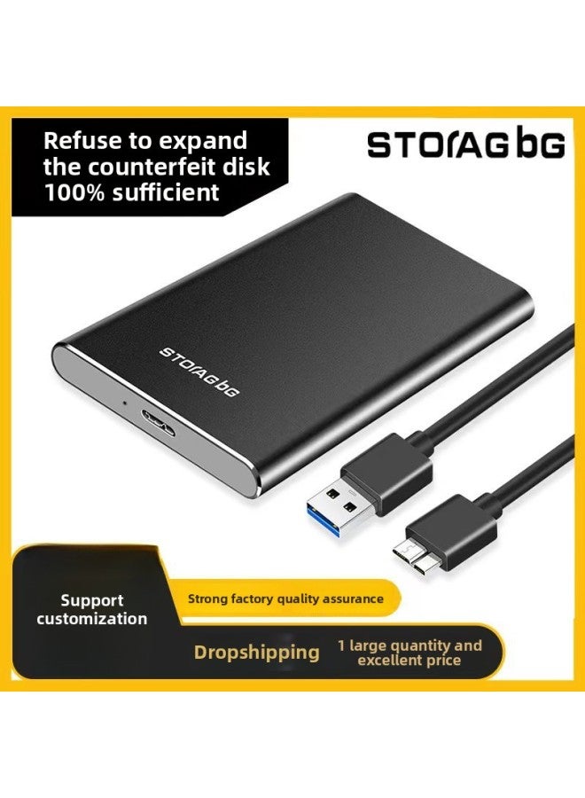Bag Mobile Hard Disk 500g High Speed 1T External 2T Mobile Phone Computer 320g Foot Capacity Genuine Outlet-Capacity:120GB-Interface:Jazz Black USB2.0 - Image 1