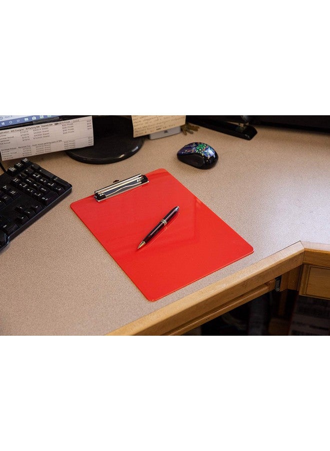 Office Solutions Direct Plastic Clipboards (Set Of 6) Multi Pack Clipboard (Red) Strong 12.5 X 9 Inch Holds 100 Sheets! Acrylic Clipboards With Low Profile Clip Cute Aesthetic College School Supplies For Girls And Boys - Image 5