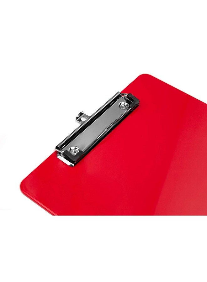 Office Solutions Direct Plastic Clipboards (Set Of 6) Multi Pack Clipboard (Red) Strong 12.5 X 9 Inch Holds 100 Sheets! Acrylic Clipboards With Low Profile Clip Cute Aesthetic College School Supplies For Girls And Boys - Image 3
