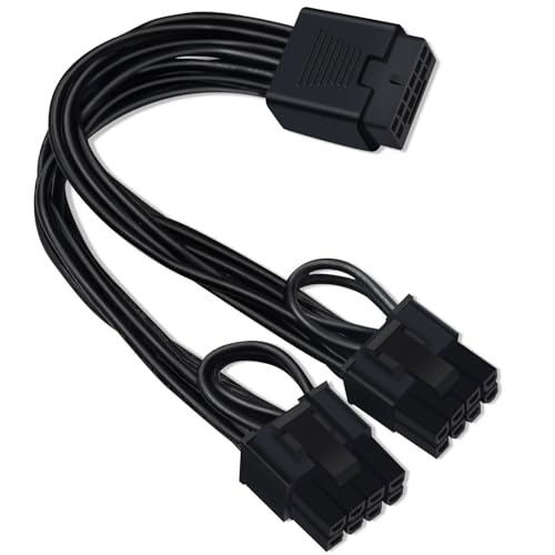COMeap 12VHPWR Cable Extension, 16 Pin Female to Dual 8 Pin(6+2) Male PCIe Conversion GPU Power Cable for Power Supply with 12+4pin 12VHPWR Port 7.67 in(19.5cm) - Image 1