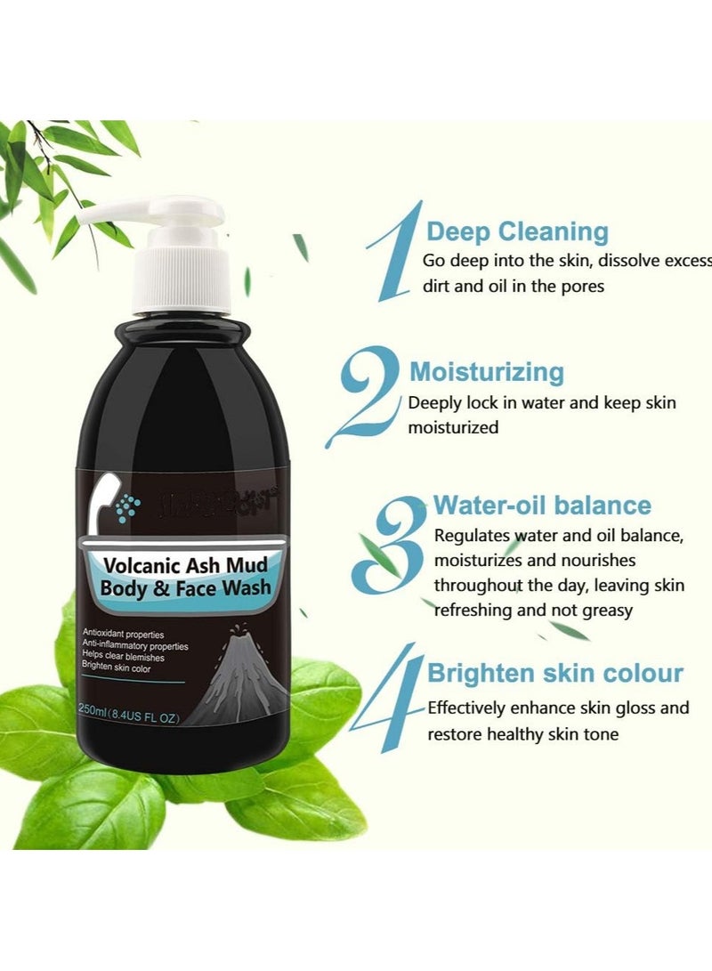 DubaiGallery Volcanic Wash Mud Body Wash Shower Gel Deep Sea Mud Whitening Body 250ML - Image 3
