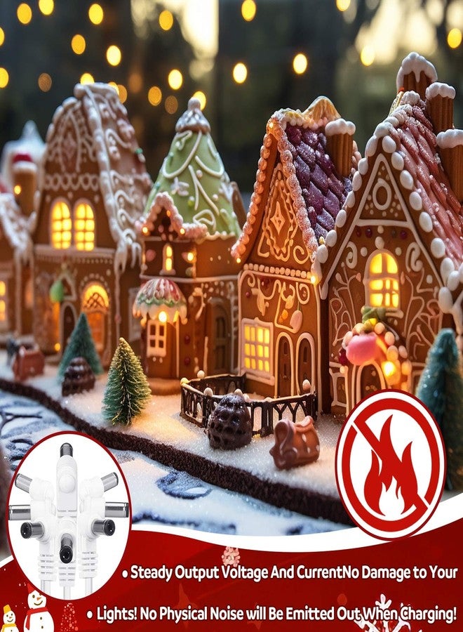 Relaxweex 8 Output Heads White Power Adapter with Switch AC/DC 4.5V Adapter Compatible with Lemax Lighted Accessory 94566 94563 94564 94565 74227 74706 Christmas Micro Lighting Building Decoration - Image 4