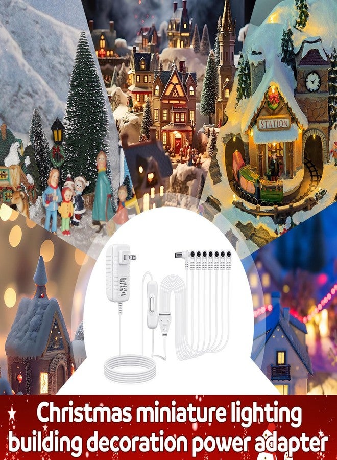 Relaxweex 8 Output Heads White Power Adapter with Switch AC/DC 4.5V Adapter Compatible with Lemax Lighted Accessory 94566 94563 94564 94565 74227 74706 Christmas Micro Lighting Building Decoration - Image 5