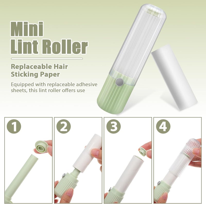 Mini Travel Lint Roller with Refillable Adhesive Portable Pet Hair Remover for Clothes and Furniture Durable Plastic Construction Convenient and Simple to Use for Home Go - Image 3