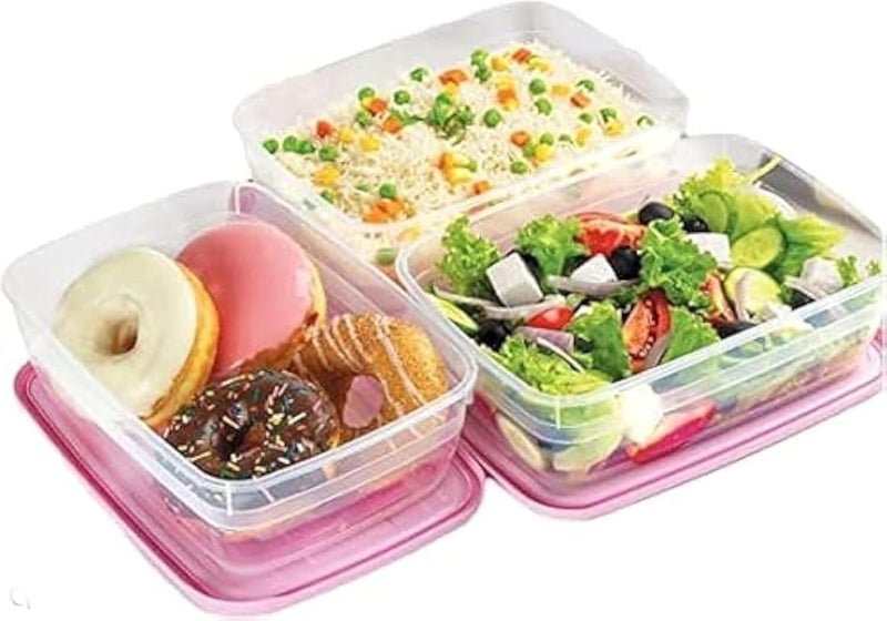 Microwave Boxes Meal Prep Containers, [3 Pack] Plastic Storage Food Containers with Lids, Disposable Bento Box Reuse, Refrigerator Safe, Microwave, Dishwasher Safe (1.8, Rectangular, 2, Ms-Box 3 Pack)