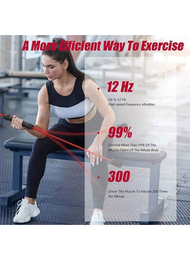 fashionhome - Professional Swing Tremor Stick Flexible Exercise Bar Fitness Stick Workout Bar Rehabilitation Equipment with Non-Slip Detachable Handle - Image 1