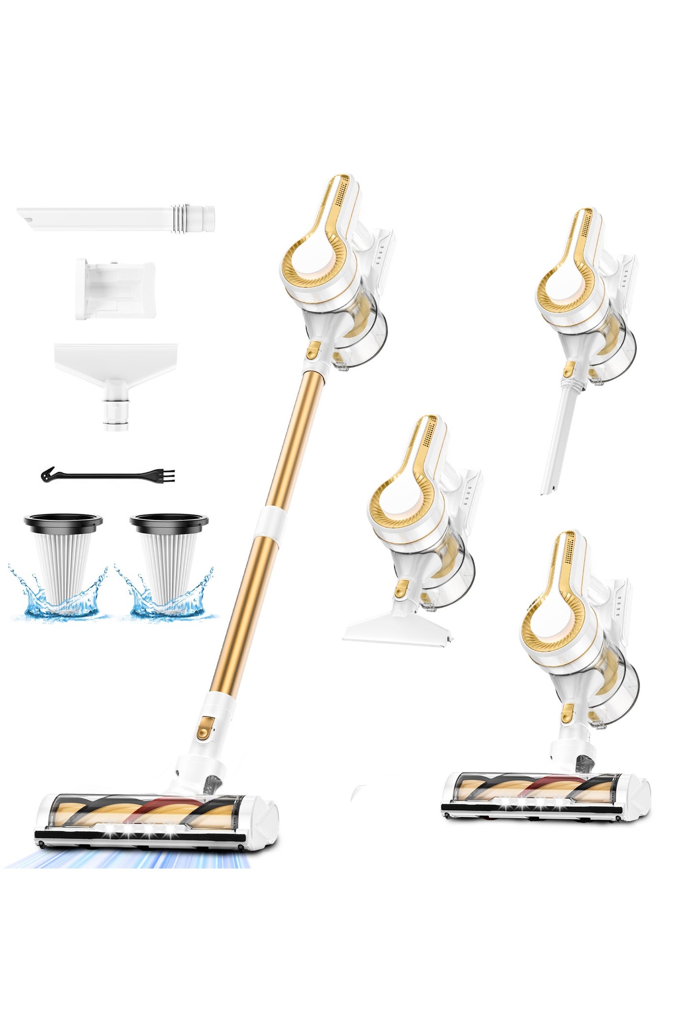 H350G Cordless Vacuum Cleaner, 30KPa Ultra Suction Stick Vacuum - Upgraded 5-Series Compact Brush, Removable Battery, 350W Brushless Motor - 6-in-1 for Hard Floors, Pet Hair, Home, Car
