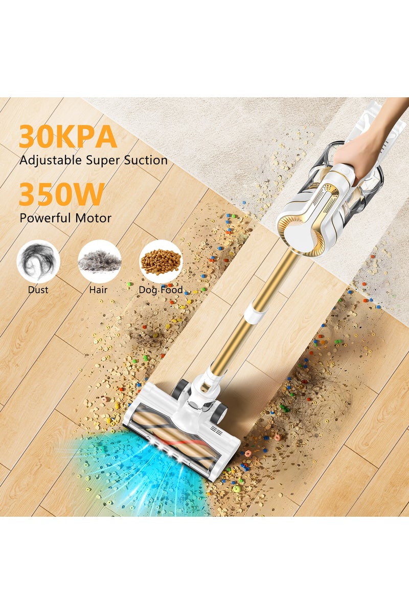 SINCHER H350G Cordless Vacuum Cleaner, 30KPa Ultra Suction Stick Vacuum - Upgraded  5-Series Compact Brush, Removable Battery, 350W Brushless Motor - 6-in-1 for Hard Floors, Pet Hair, Home, Car  - Image 2