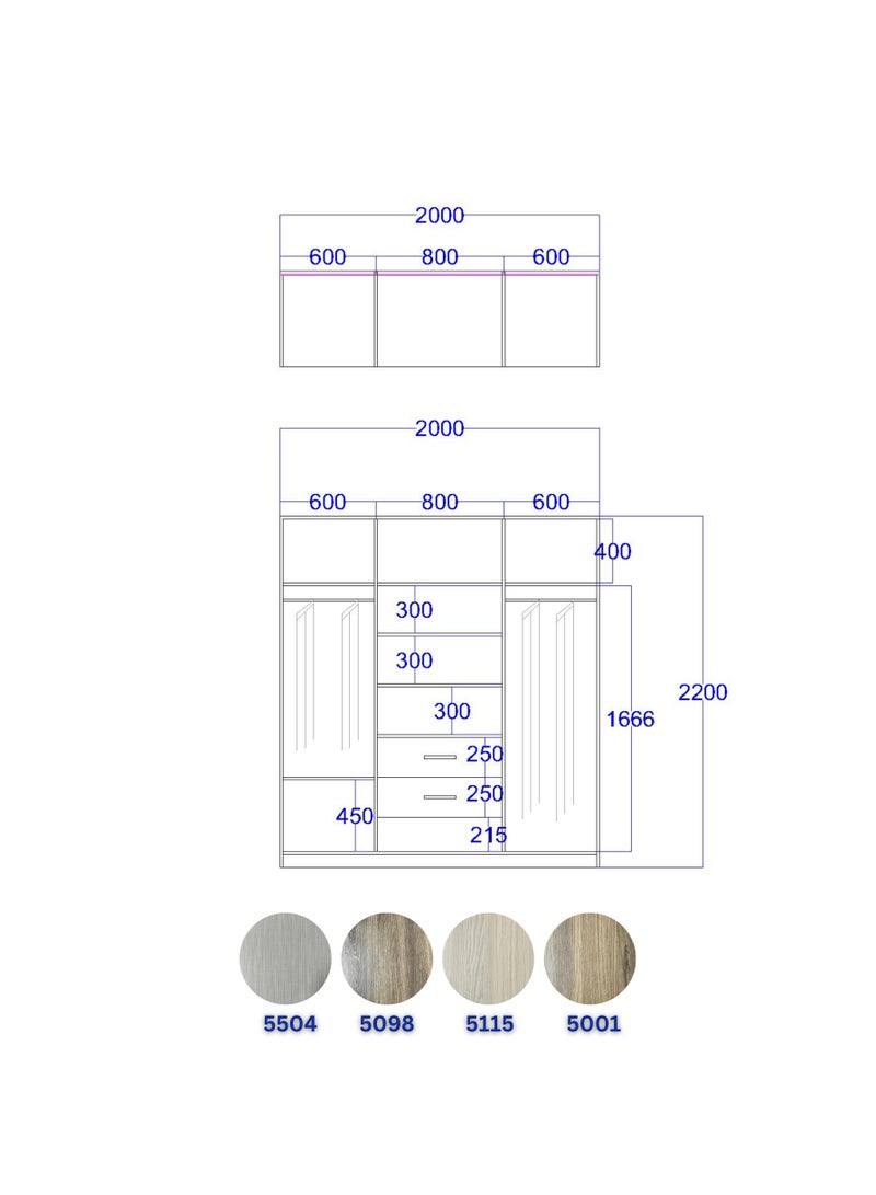Glass door dressing room width 220 cm Hight 220 cm - Image 3
