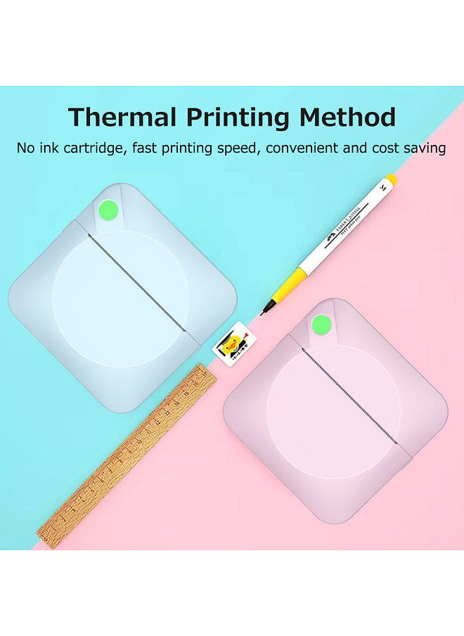Generic - Portable Pocket-size Thermal Printer Wireless BT Error Printer Simple Operation Support Photo Notes Text Memo Printing Pink - Image 1