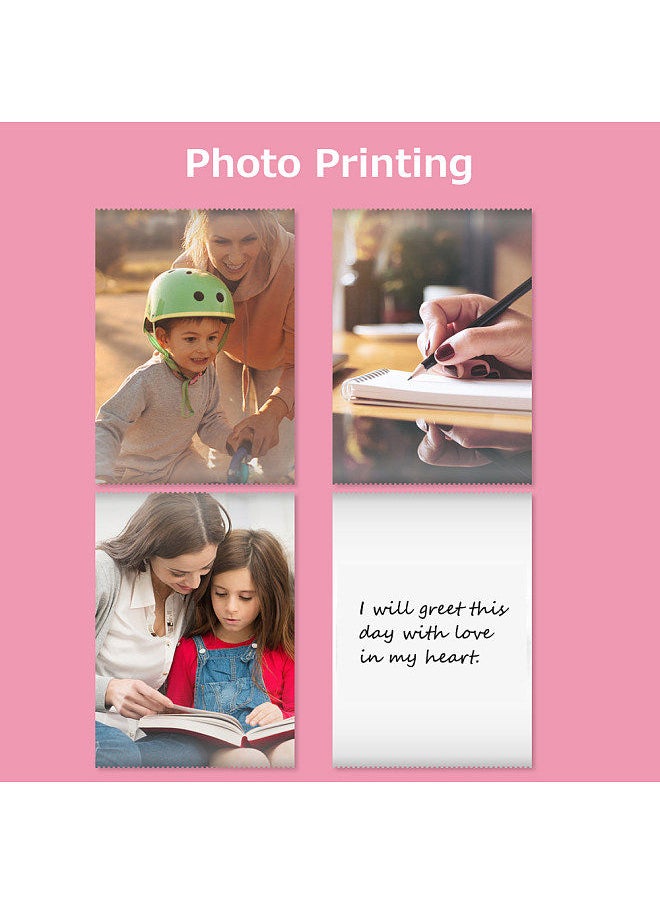 Generic - Portable Pocket-size Thermal Printer Wireless BT Error Printer Simple Operation Support Photo Notes Text Memo Printing Pink - Image 1