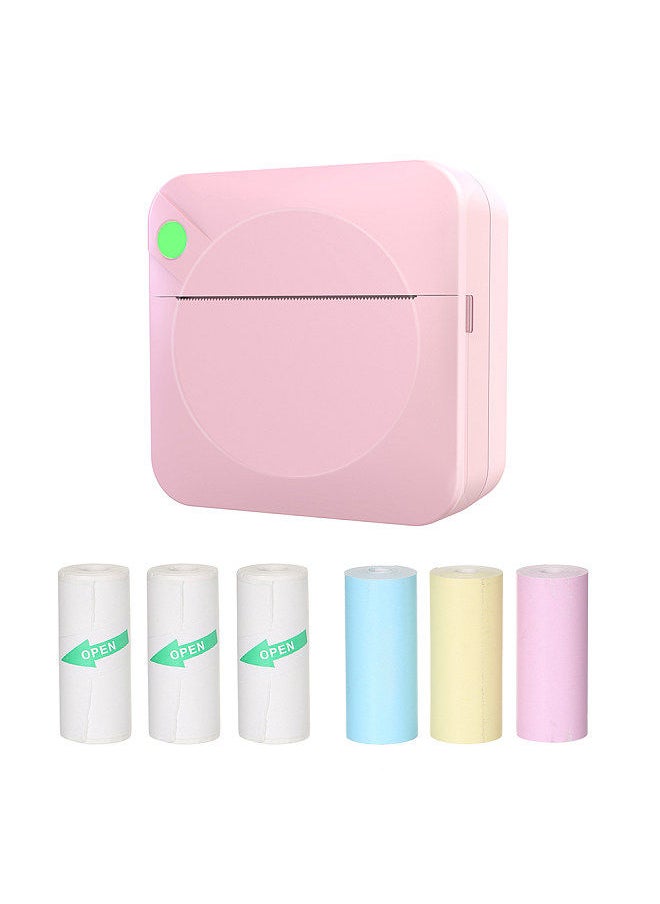 Generic - Portable Pocket-size Thermal Printer Wireless BT Error Printer Simple Operation Support Photo Notes Text Memo Printing Pink - Image 1