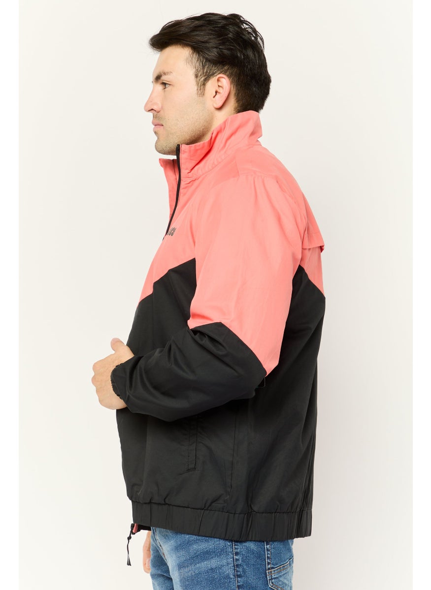 Prince Men Two Tone Wind Breaker Jacket, Old Rose  - Image 3