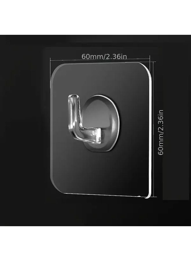 Heavy Duty Transparent Self Adhesive Hooks 10 Color No Drill Rust Proof Wall Door Hangers - Image 4